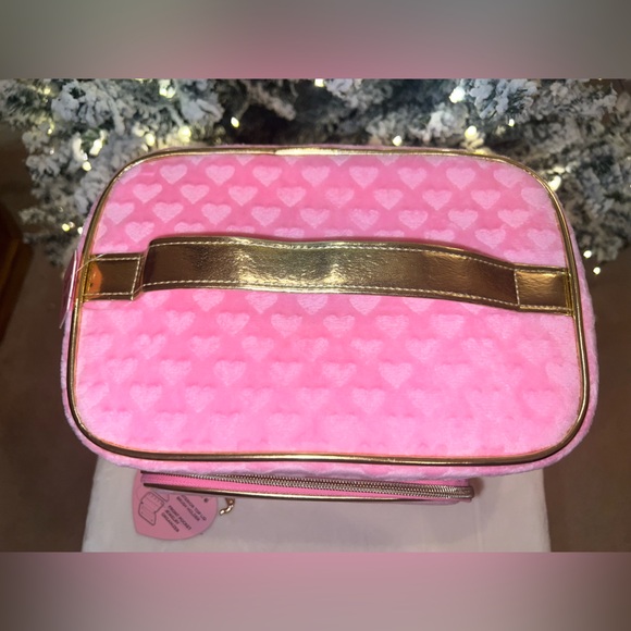 Juicy Couture Pink Velour Heart Makeup Train Case + Jewelry Organizer – NWT - Picture 4 of 12